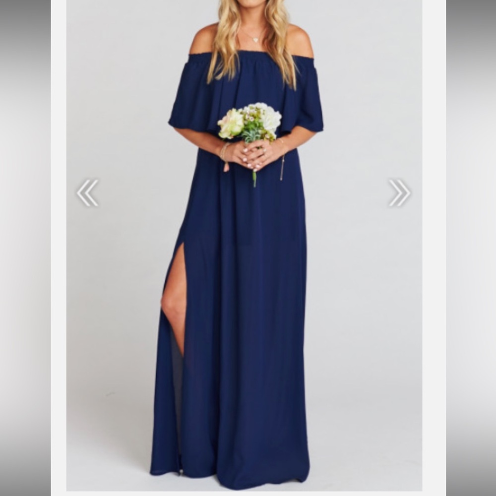 Show Me Your MuMu Navy Off-Shoulder Maxi Dress